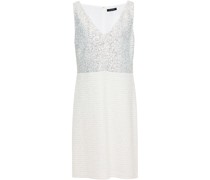 Kleid mit Einsätzen aus Bouclé-Tweed und Pailletten