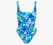 Pugia Scoop Badeanzug mit foraem Print und Gürte