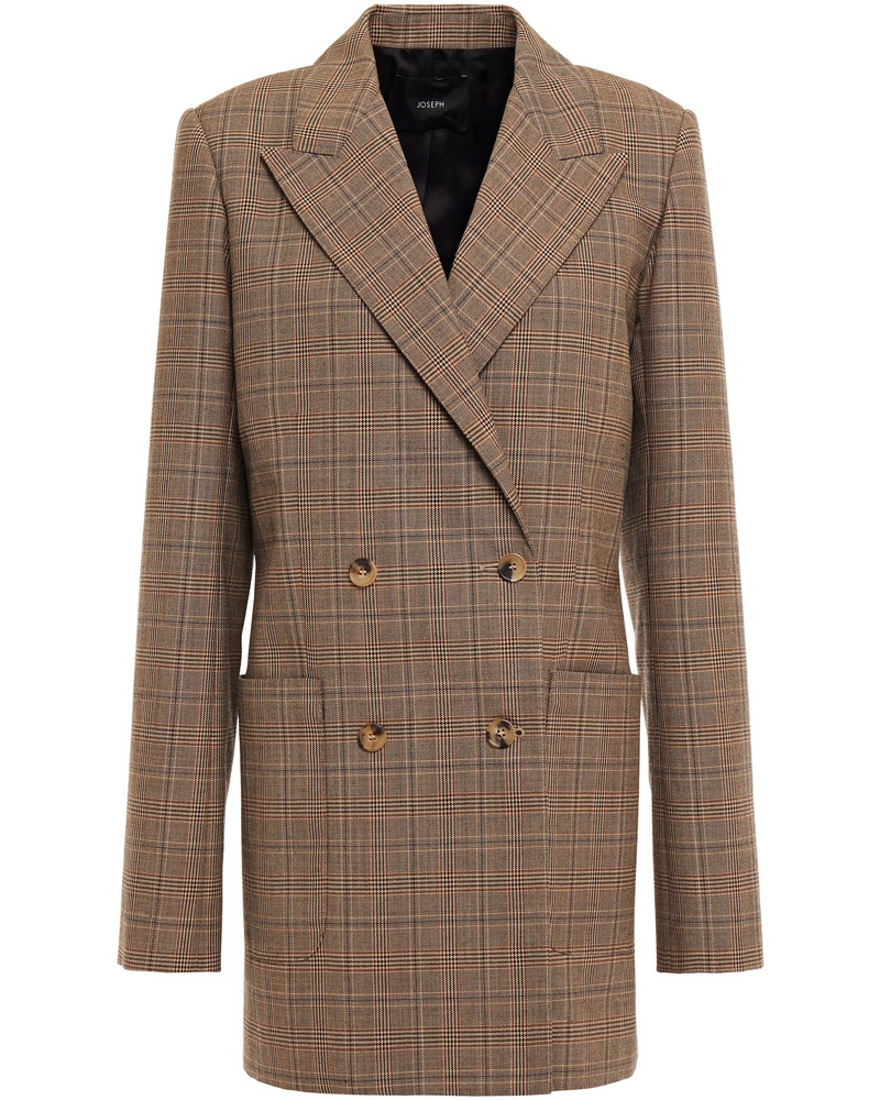 Joseph Damen Doppelreihiger Blazer aus kariertem Jacquard