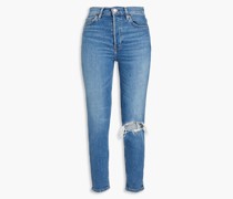 Hoch sitzende Cropped Skinny Jeans inDistressed-Optik 25