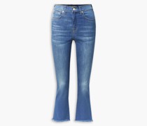 Carly hoch sitzende Kick-flare-Jeans mit Fransen