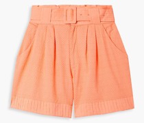The Talia Shorts aus Baumwolle mit eingewebten Punkten und Gürtel