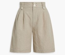Shorts aus Leinen mit Falten