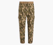 Cargohose aus Baumwoll-Ripstop mit Camouflage-Print und Tunnelzug 0