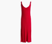 Geripptes Midikleid aus einer Seiden-Kaschmirmischung S