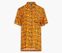 Hemd aus glänzendem Twill mit floralem Print