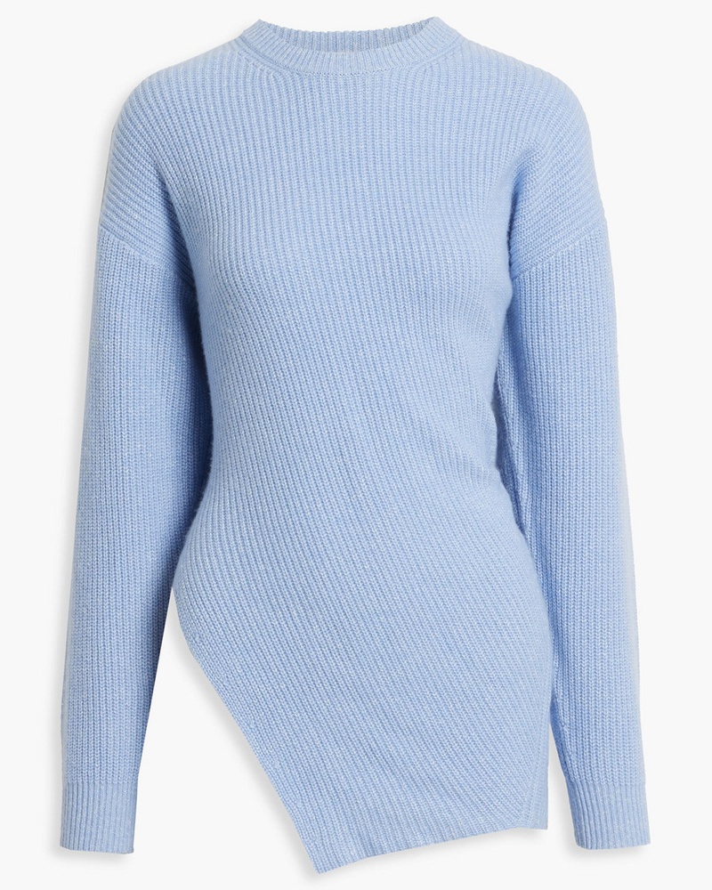 Michael Kors Damen Asymmetrischer Pullover aus einer gerippten Kaschmir-Leinenmischung S Michael Kors Damen Asymmetrischer Pullover aus einer gerippten Kaschmir-Leinenmischung S