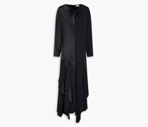 Ebonee drapiertes Maxikleid aus glänzendem Crêpe inKnitteroptik mit Twist-Detail