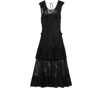 Feliciana Midikleid au Chantilly-pitze mit Falten und Bindedetail hinten