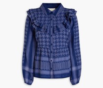 Iben Hemd au Baumwoll-Jacquard mit Rüchen