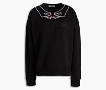 Sweatshirt aus Baumwollfrottee mit Stickereien