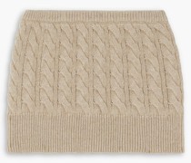 Minirock aus einer Woll-Kaschmirmischung mit Zopfstrickmuster