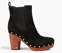 Decker Ankle Boots aus Veloursleder mit Nieten