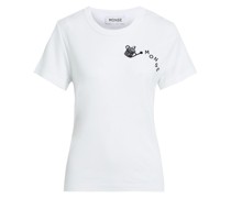 T-Shirt aus geripptem Jersey aus einer Supima®-Baumwoll-MicroModal®-Mischung mit Stickereien