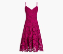 Gestuftes Midikleid aus Guipure-Spitze mit Raffung