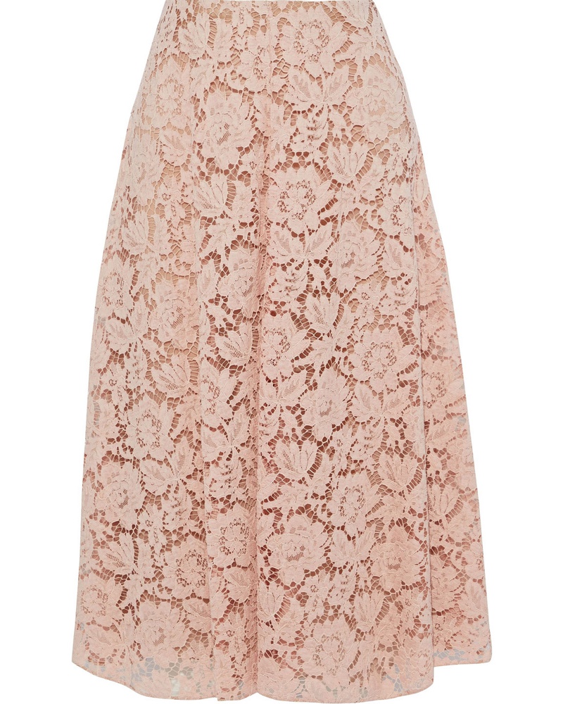 Valentino Garavani Damen Cotton-blend corded lace midi skirt