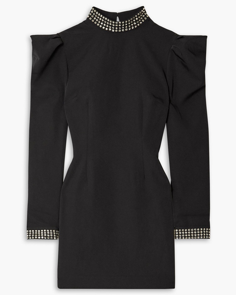 De La Vali Damen Baltimore Minikleid aus Twill mit Cut-outs und Kristallverzierung