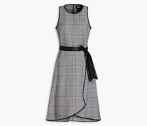 Kleid mit Glencheck-Muster und Wickeleffekt