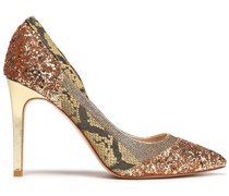 Glittered and patent-leather pumps