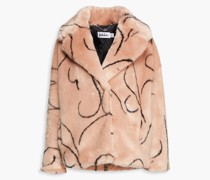 Rita Oversized-Jacke aus Kunstfell mit Print