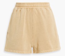 Shorts aus Baumwollfleece mit Stickereien