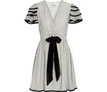 Kleid aus Devoré-Samt aus einer Seidenmischung mit Rüschen