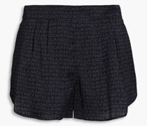Pyjama-Shorts aus Satin aus Stretch-Seide mit Print S