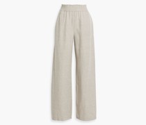Keira Hose mit weitem Bein aus Leinen