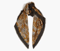 Schal aus Twill aus einer Modal-Seidenmischung mit Leopardenprint