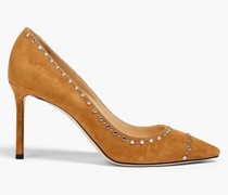 Romy 85 Pumps aus Veloursleder mit Verzierung