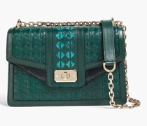 Diamente Schultertasche aus geflochtenem Leder und Elapheleder