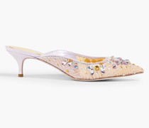 Hina Mules aus Spitze mit Kristallverzierung