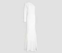 Blume Robe aus Crêpe mit asymmetrischer Schulterpartie