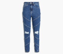 Hoch sitzende Skinny Jeans inDistressed-Optik 24