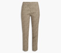 Cropped Hose mit schmalem Bein aus Canvas aus einer Baumwollmischung mit Polka-Dots