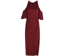 Mona Cold-shoulder Stretch-silk Midi Dress