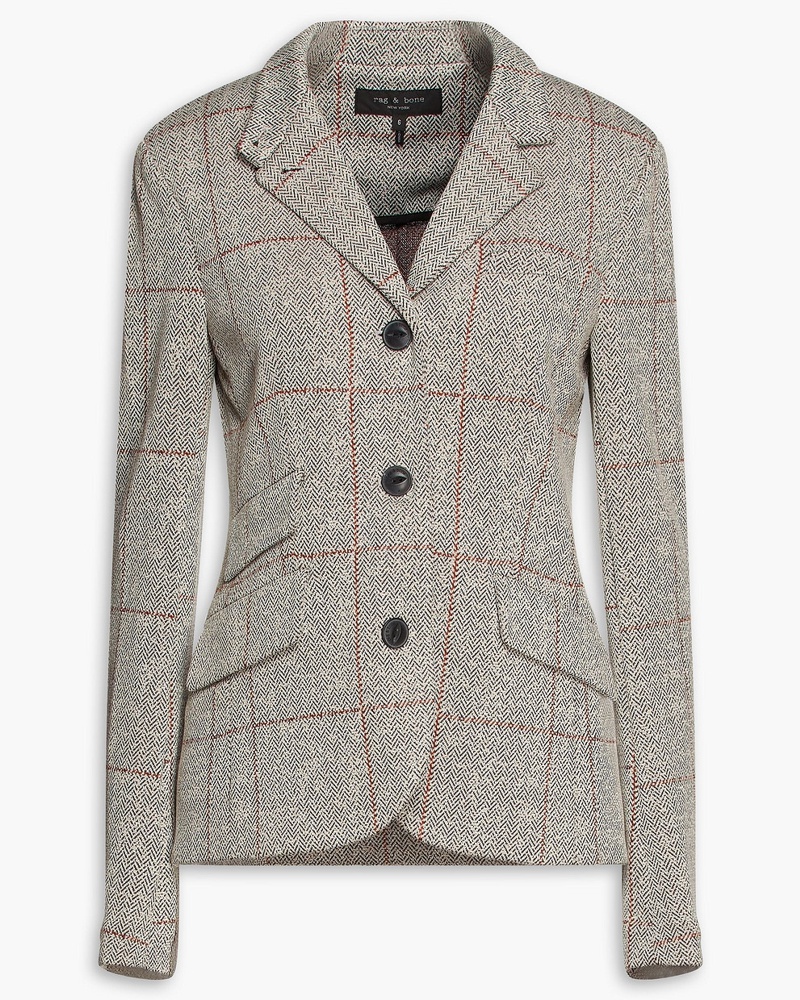 Rag & Bone Damen Slade Blazer aus Jacquard-Strick mit Fischgratmuster