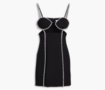 Verziertes Minikleid aus Twill aus einer Wollmischung mit Cut-outs