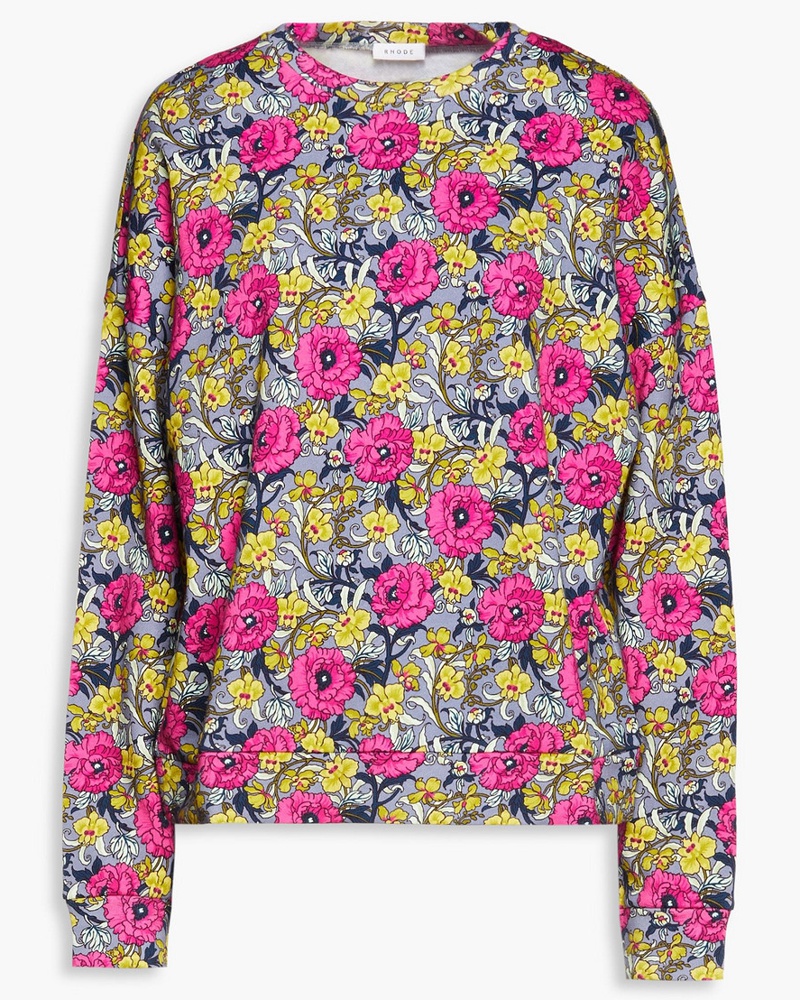 RHODE Damen Thera floral-print cotton-fleece sweatshirt