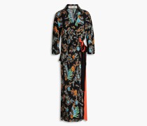 Madalena Midi-Wickelkleid aus Crêpe de Chine mit Schößchen