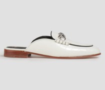 Lucille Slippers aus Leder mit Krokodileffekt
