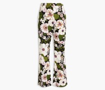 Piflwoer Bootcut-Hose aus Baumwolle mit floralem Print