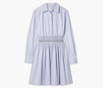 Hemdkleid inMinilänge aus Popeline aus einer Baumwollmischung mit Raffung