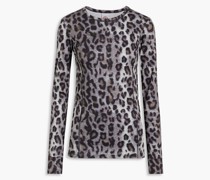 Oberteil aus Stretch-Jersey mit Leopardenprint