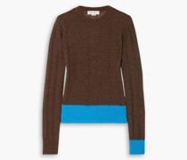 Zweifarbiger Pullover aus einer Alpakamischung