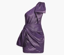 Brit Minikleid aus Lamé mit Schleife und asymmetrischer Schulterpartie