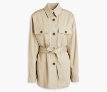Jacke aus Baumwoll-Twill mit Gürtel
