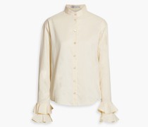 Flourish Flounce Hemd aus Popeline aus einer Baumwollmischung mit Rüschen