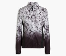 Chara Skijacke aus Fleece mit Schlangenprint und Strickeinsatz 0