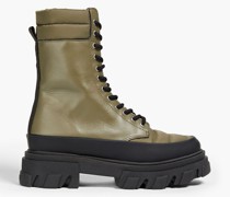 Combat Boots aus Leder mit gestepptem Shell-Einsatz